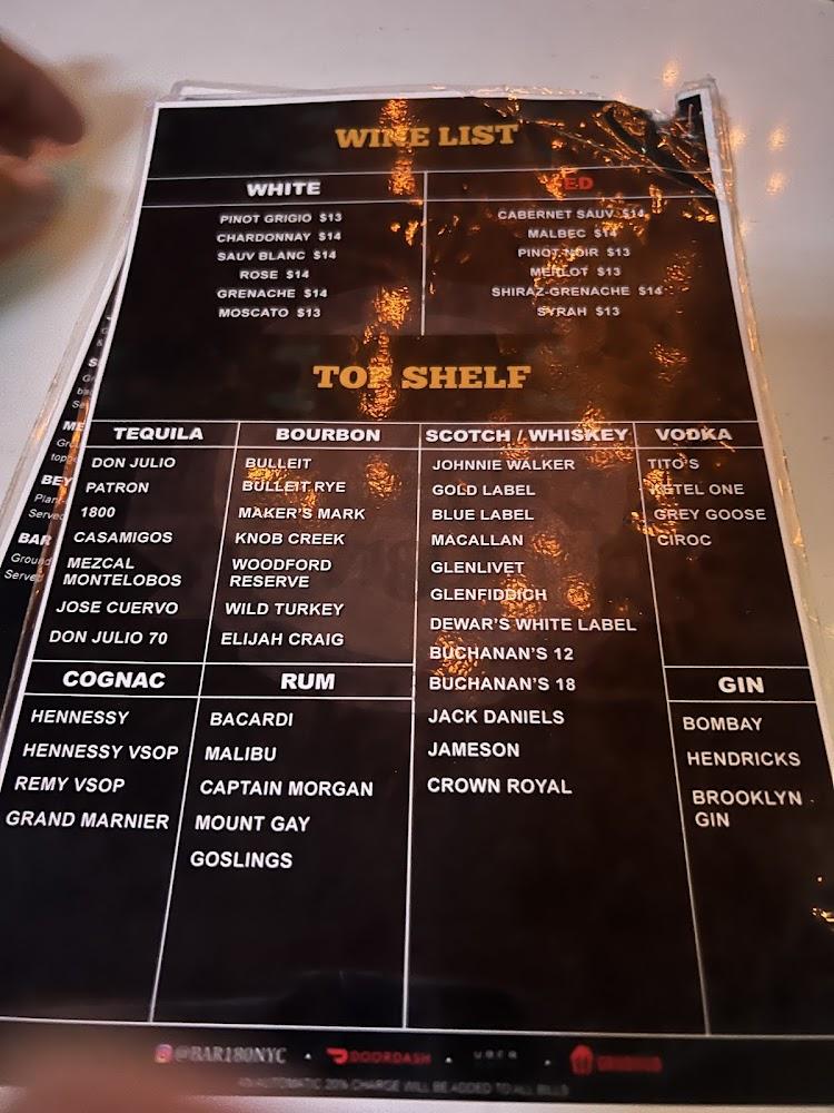 Bar 180 Menu image 1